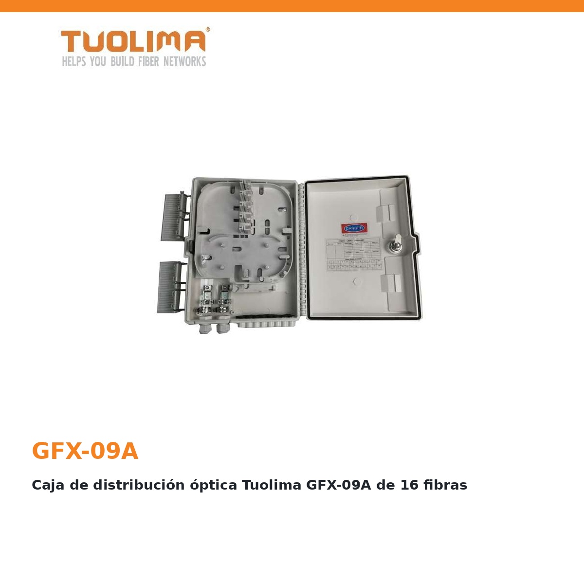 Caja de distribución óptica Tuolima GFX-09A de 16 fibras