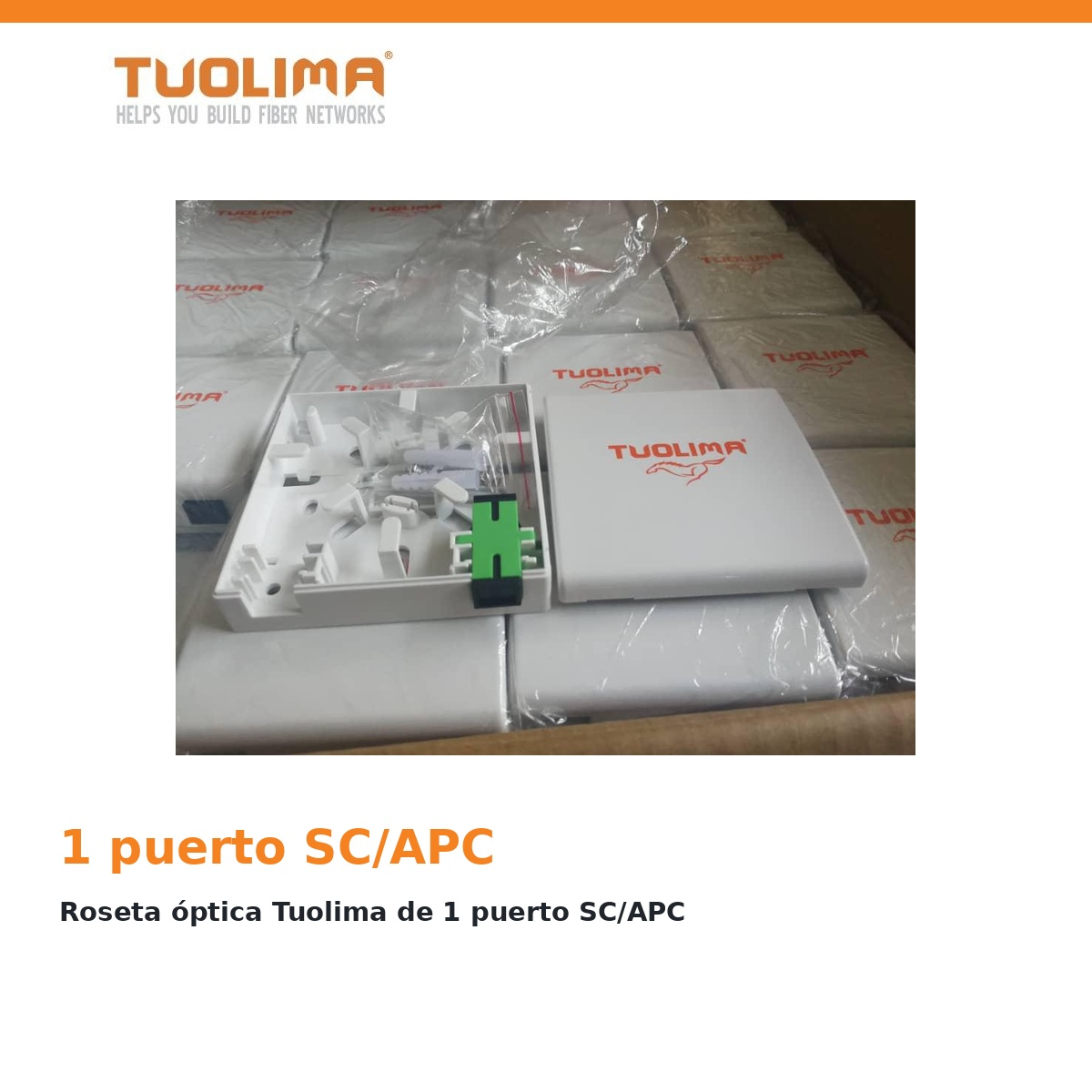 Roseta óptica Tuolima de 1 puerto SC/APC